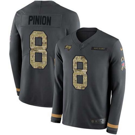 Nike Buccaneers 8 Bradley Pinion Anthracite Salute to Service Men Stitched NFL Limited Therma Long Sleeve Jersey Nike Buccaneers 8 Bradley Pinion Anthracite Salute to Service Men Stitched NFL Limited Therma Long Sleeve Jersey