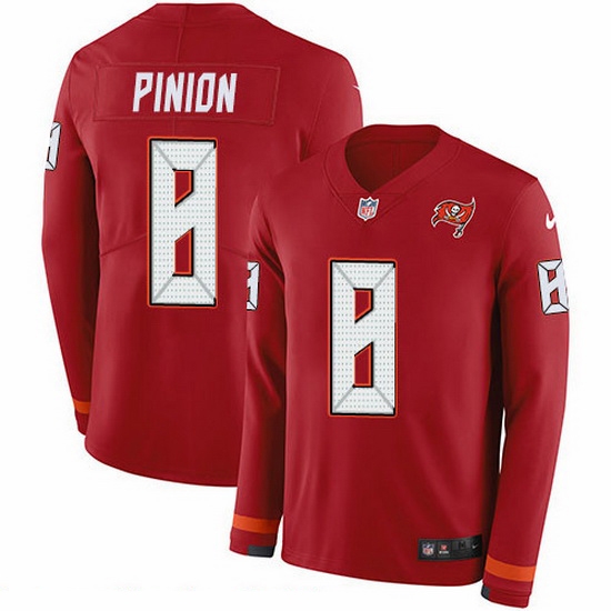 Nike Buccaneers 8 Bradley Pinion Red Team Color Men Stitched NFL Limited Therma Long Sleeve Jersey Nike Buccaneers 8 Bradley Pinion Red Team Color Men Stitched NFL Limited Therma Long Sleeve Jersey