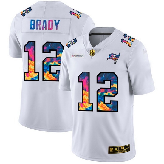 Tampa Bay Buccaneers 12 Tom Brady Men White Nike Multi Color 2020 NFL Crucial Catch Limited NFL Jersey Tampa Bay Buccaneers 12 Tom Brady Men White Nike Multi Color 2020 NFL Crucial Catch Limited NFL Jersey