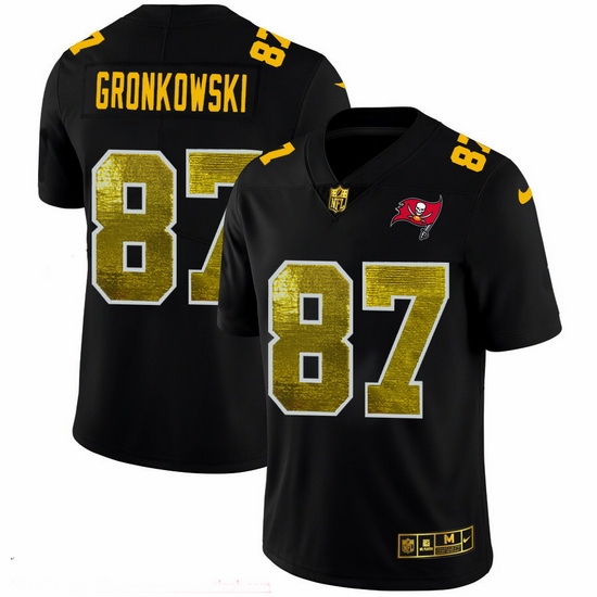 Tampa Bay Buccaneers 87 Rob Gronkowski Men Black Nike Golden Sequin Vapor Limited NFL Jersey Tampa Bay Buccaneers 87 Rob Gronkowski Men Black Nike Golden Sequin Vapor Limited NFL Jersey
