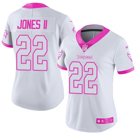 Nike Buccaneers #22 Ronald Jones II White Pink Womens Stitched NFL Limited Rush Fashion Jersey Nike Buccaneers #22 Ronald Jones II White Pink Womens Stitched NFL Limited Rush Fashion Jersey