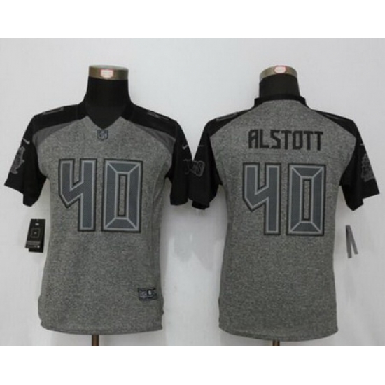 Nike Buccaneers #40 Mike Alstott Gray Women Stitched NFL Limited Gridiron Gray Jersey Nike Buccaneers #40 Mike Alstott Gray Women Stitched NFL Limited Gridiron Gray Jersey