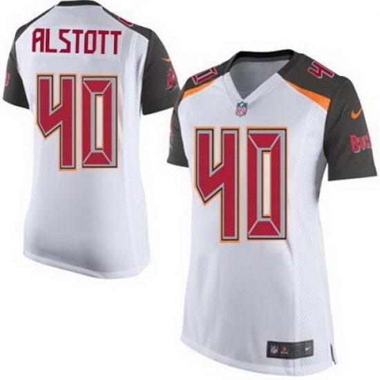 Nike Buccaneers #40 Mike Alstott White Womens Stitched NFL New Elite Jersey Nike Buccaneers #40 Mike Alstott White Womens Stitched NFL New Elite Jersey