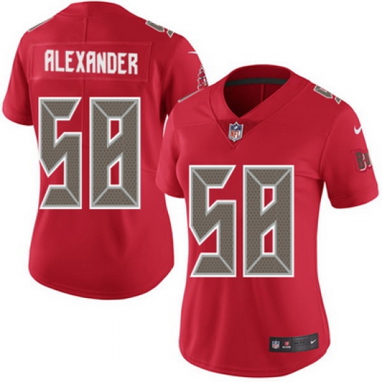 Nike Buccaneers #58 Kwon Alexander Red Womens Stitched NFL Limited Rush Jersey Nike Buccaneers #58 Kwon Alexander Red Womens Stitched NFL Limited Rush Jersey