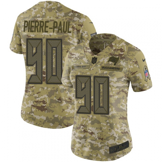 Nike Buccaneers #90 Jason Pierre Paul Camo Women Stitched NFL Limited 2018 Salute to Service Jersey Nike Buccaneers #90 Jason Pierre Paul Camo Women Stitched NFL Limited 2018 Salute to Service Jersey