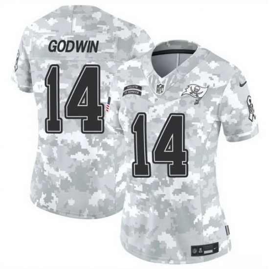 Women Tampa Bay Buccaneers 14 Chris Godwin 2024 F U S E Arctic Camo Salute To Service Limited Stitched Football Jersey Women Tampa Bay Buccaneers 14 Chris Godwin 2024 F U S E Arctic Camo Salute To Service Limited Stitched Football Jersey