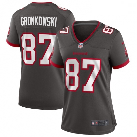 Women Tampa Bay Buccaneers #87 Rob Gronkowski Nike Pewter Alternate Game Jersey Women Tampa Bay Buccaneers #87 Rob Gronkowski Nike Pewter Alternate Game Jersey