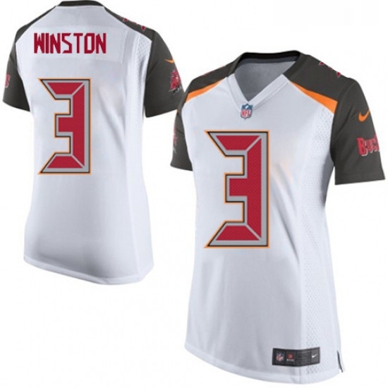 Womens Nike Tampa Bay Buccaneers 3 Jameis Winston Game White NFL Jersey Womens Nike Tampa Bay Buccaneers 3 Jameis Winston Game White NFL Jersey
