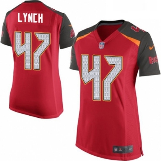 Womens Nike Tampa Bay Buccaneers 47 John Lynch Game Red Team Color NFL Jersey Womens Nike Tampa Bay Buccaneers 47 John Lynch Game Red Team Color NFL Jersey