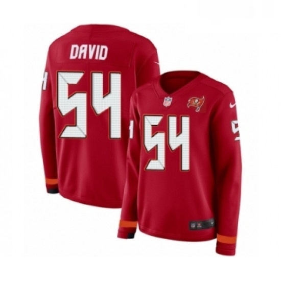 Womens Nike Tampa Bay Buccaneers 54 Lavonte David Limited Red Therma Long Sleeve NFL Jersey Womens Nike Tampa Bay Buccaneers 54 Lavonte David Limited Red Therma Long Sleeve NFL Jersey