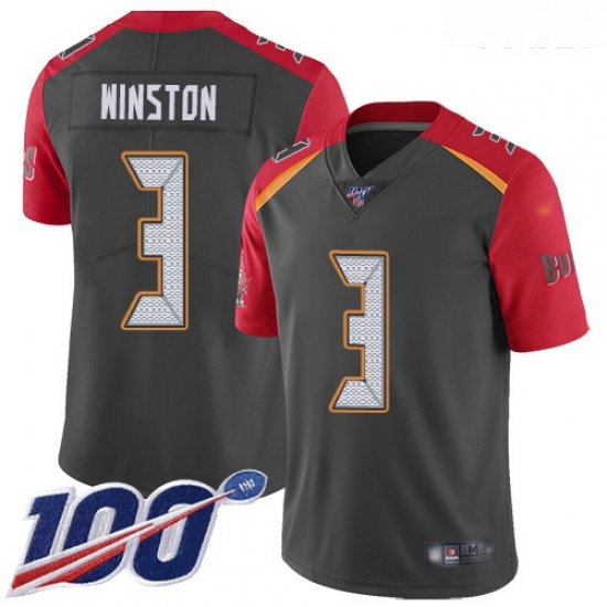 Buccaneers #3 Jameis Winston Gray Youth Stitched Football Limited Inverted Legend 100th Season Jersey Buccaneers #3 Jameis Winston Gray Youth Stitched Football Limited Inverted Legend 100th Season Jersey