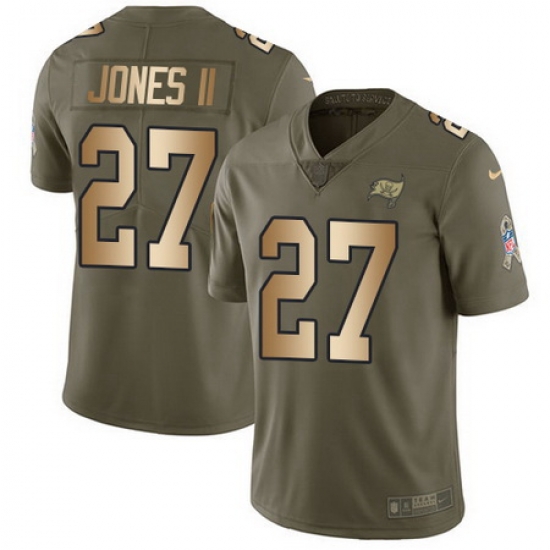 Nike Buccaneers #27 Ronald Jones II Olive Gold Youth Stitched NFL Limited 2017 Salute to Service Jersey Nike Buccaneers #27 Ronald Jones II Olive Gold Youth Stitched NFL Limited 2017 Salute to Service Jersey