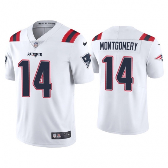 Men New England Patriots 14 Ty Montgomery White Vapor Untouchable Limited Stitched Jersey Men New England Patriots 14 Ty Montgomery White Vapor Untouchable Limited Stitched Jersey
