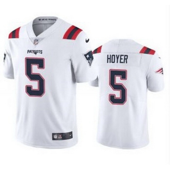 Men New England Patriots 5 Brian Hoyer White 2021 Vapor Untouchable Limited Stitched Jersey Men New England Patriots 5 Brian Hoyer White 2021 Vapor Untouchable Limited Stitched Jersey