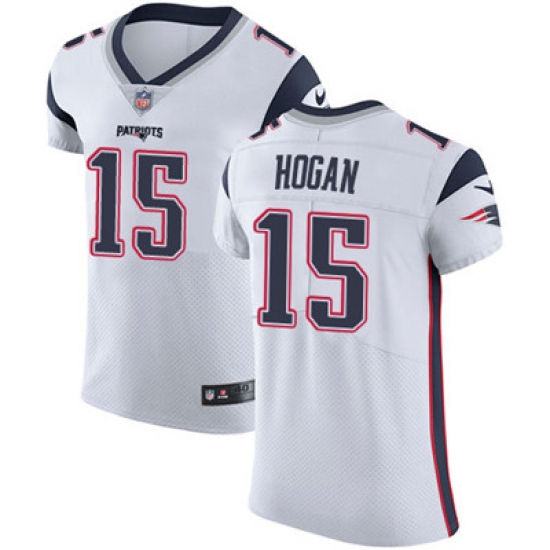 Men Nike Patriots #15 Chris Hogan White Stitched NFL Vapor Untouchable Elite Jersey Men Nike Patriots #15 Chris Hogan White Stitched NFL Vapor Untouchable Elite Jersey