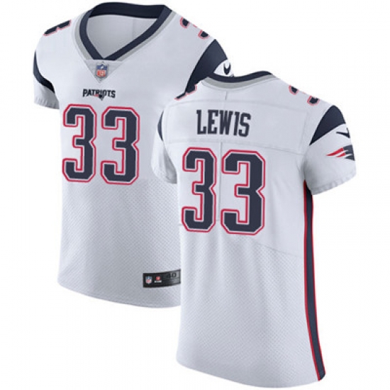Men Nike Patriots #33 Dion Lewis White Stitched NFL Vapor Untouchable Elite Jersey Men Nike Patriots #33 Dion Lewis White Stitched NFL Vapor Untouchable Elite Jersey