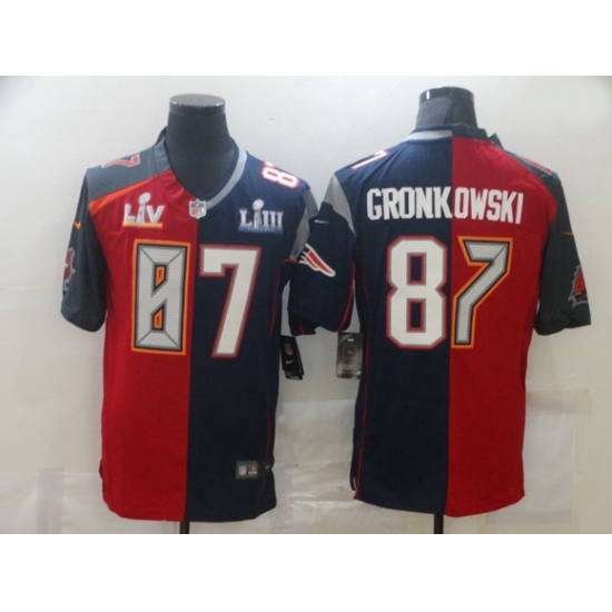 Men Nike Tampa Bay Buccaneers 26 New England Patriots 87 Rob Gronkowski Men Red Navy Blue Limited NFL 2020 2021 super bowl Jersey Men Nike Tampa Bay Buccaneers 26 New England Patriots 87 Rob Gronkowski Men Red Navy Blue Limited NFL 2020 2021 super bowl Jersey