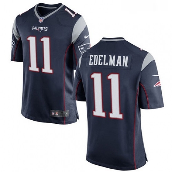Mens Nike New England Patriots 11 Julian Edelman Game Navy Blue Team Color NFL Jersey Mens Nike New England Patriots 11 Julian Edelman Game Navy Blue Team Color NFL Jersey