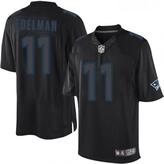 Mens Nike New England Patriots 11 Julian Edelman Limited Black Impact NFL Jersey Mens Nike New England Patriots 11 Julian Edelman Limited Black Impact NFL Jersey