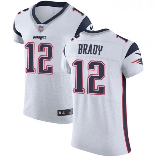 Mens Nike New England Patriots 12 Tom Brady White Vapor Untouchable Elite Player NFL Jersey Mens Nike New England Patriots 12 Tom Brady White Vapor Untouchable Elite Player NFL Jersey