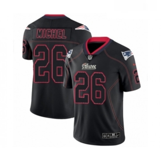Mens Nike New England Patriots 26 Sony Michel Limited Lights Out Black Rush NFL Jersey Mens Nike New England Patriots 26 Sony Michel Limited Lights Out Black Rush NFL Jersey