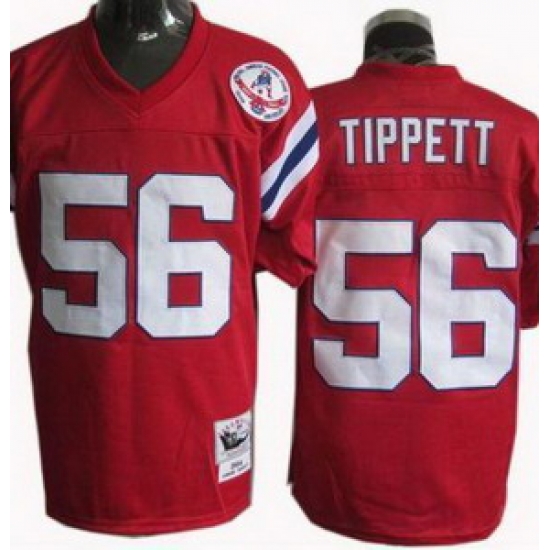 New England Patriots 1984 MitchellandNess 56 ANDRE TIPPETT Red Jersey New England Patriots 1984 MitchellandNess 56 ANDRE TIPPETT Red Jersey