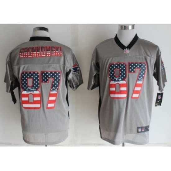 Nike New England Patriots 87 Rob Gronkowski Grey Elite USA Flag Fashion Shadow NFL Jersey Nike New England Patriots 87 Rob Gronkowski Grey Elite USA Flag Fashion Shadow NFL Jersey