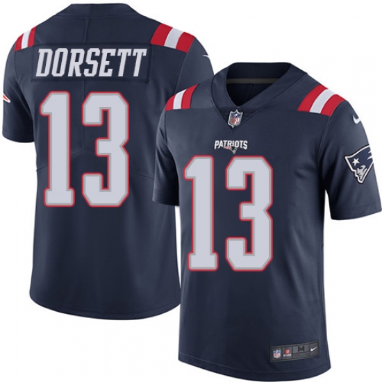 Nike Patriots #13 Phillip Dorsett Navy Blue Mens Stitched NFL Limited Rush Jersey Nike Patriots #13 Phillip Dorsett Navy Blue Mens Stitched NFL Limited Rush Jersey