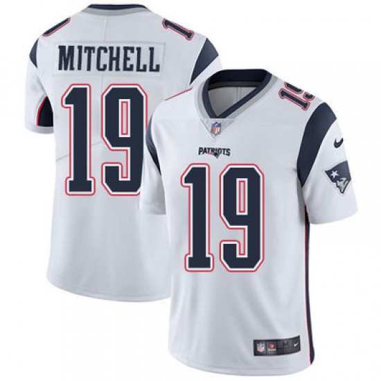 Nike Patriots #19 Malcolm Mitchell White Mens Stitched NFL Vapor Untouchable Limited Jersey Nike Patriots #19 Malcolm Mitchell White Mens Stitched NFL Vapor Untouchable Limited Jersey