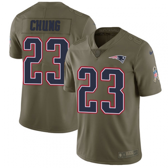 Nike Patriots #23 Patrick Chung Olive Mens Stitched NFL Limited 2017 Salute To Service Jersey Nike Patriots #23 Patrick Chung Olive Mens Stitched NFL Limited 2017 Salute To Service Jersey
