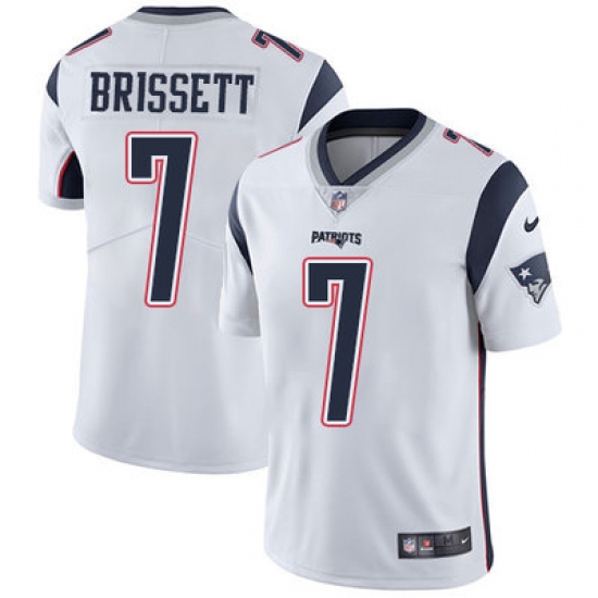 Nike Patriots #7 Jacoby Brissett White Mens Stitched NFL Vapor Untouchable Limited Jersey Nike Patriots #7 Jacoby Brissett White Mens Stitched NFL Vapor Untouchable Limited Jersey