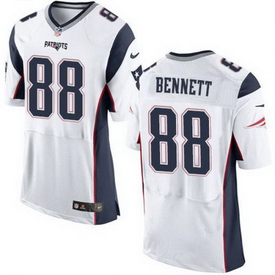Nike Patriots #88 Martellus Bennett White Men Stitched NFL Elite Jersey Nike Patriots #88 Martellus Bennett White Men Stitched NFL Elite Jersey