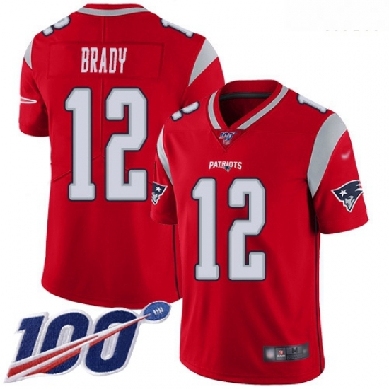 Patriots 12 Tom Brady Red Men Stitched Football Limited Inverted Legend 100th Season Jersey Patriots 12 Tom Brady Red Men Stitched Football Limited Inverted Legend 100th Season Jersey