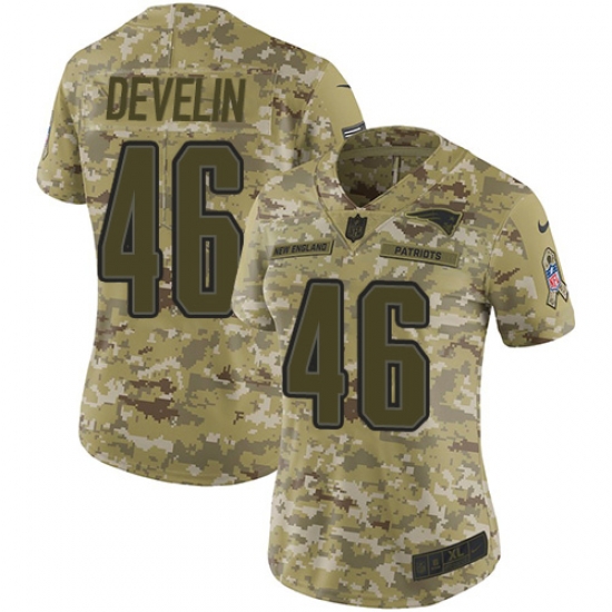 Nike Patriots #46 James Develin Camo Women Stitched NFL Limited 2018 Salute to Service Jersey Nike Patriots #46 James Develin Camo Women Stitched NFL Limited 2018 Salute to Service Jersey