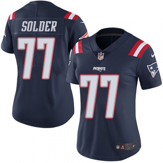 Nike Patriots #77 Nate Solder Navy Blue Womens Stitched NFL Limited Rush Jersey Nike Patriots #77 Nate Solder Navy Blue Womens Stitched NFL Limited Rush Jersey