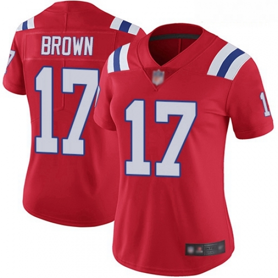 Patriots #17 Antonio Brown Red Alternate Women Stitched Football Vapor Untouchable Limited Jersey Patriots #17 Antonio Brown Red Alternate Women Stitched Football Vapor Untouchable Limited Jersey
