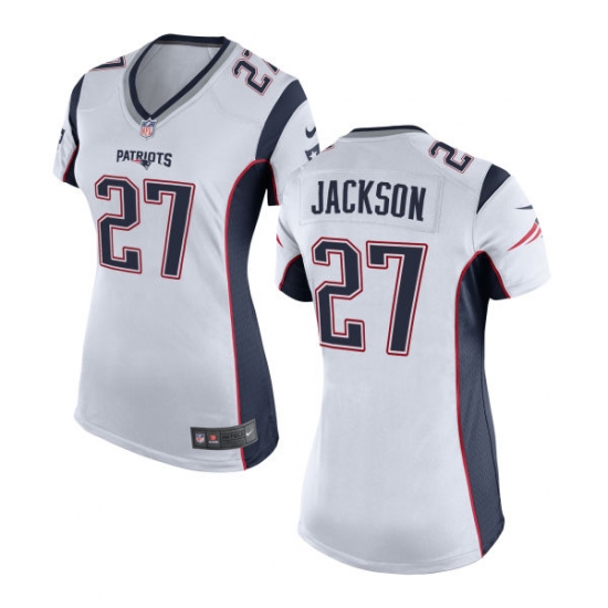 Women New England Patriots #27 J.C. Jackson Game Jersey White Women New England Patriots #27 J.C. Jackson Game Jersey White