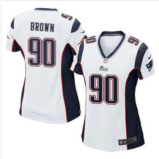 Women New Patriots #90 Malcom Brown White Stitched NFL Elite Jersey Women New Patriots #90 Malcom Brown White Stitched NFL Elite Jersey
