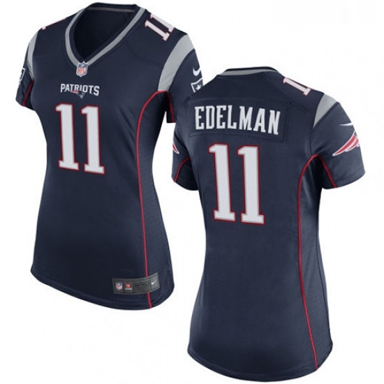 Womens Nike New England Patriots 11 Julian Edelman Game Navy Blue Team Color NFL Jersey Womens Nike New England Patriots 11 Julian Edelman Game Navy Blue Team Color NFL Jersey