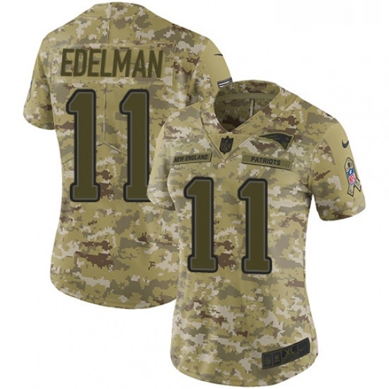 Womens Nike New England Patriots 11 Julian Edelman Limited Camo 2018 Salute to Service NFL Jersey Womens Nike New England Patriots 11 Julian Edelman Limited Camo 2018 Salute to Service NFL Jersey