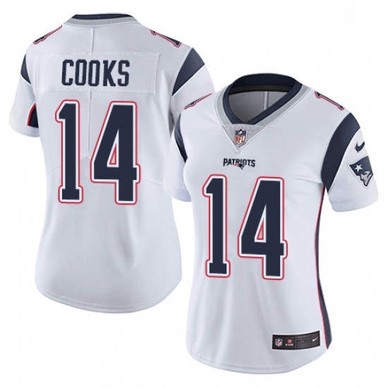 Womens Nike New England Patriots 14 Brandin Cooks White Vapor Untouchable Limited Player NFL Jersey Womens Nike New England Patriots 14 Brandin Cooks White Vapor Untouchable Limited Player NFL Jersey
