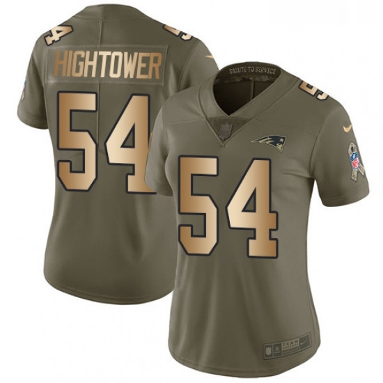 Womens Nike New England Patriots 54 Donta Hightower Limited OliveGold 2017 Salute to Service NFL Jersey Womens Nike New England Patriots 54 Donta Hightower Limited OliveGold 2017 Salute to Service NFL Jersey