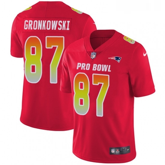 Womens Nike New England Patriots 87 Rob Gronkowski Limited Red 2018 Pro Bowl NFL Jersey Womens Nike New England Patriots 87 Rob Gronkowski Limited Red 2018 Pro Bowl NFL Jersey