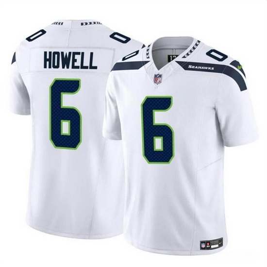 Men Seattle Seahawks 6 Sam Howell White 2023 F U S E Vapor Limited Stitched Football Jersey Men Seattle Seahawks 6 Sam Howell White 2023 F U S E Vapor Limited Stitched Football Jersey