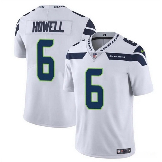 Men Seattle Seahawks 6 Sam Howell White Vapor Limited Stitched Football Jersey Men Seattle Seahawks 6 Sam Howell White Vapor Limited Stitched Football Jersey
