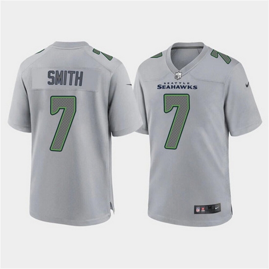 Men Seattle Seahawks 7 Geno Smith Grey Atmosphere Fashion Stitched Game Jersey Men Seattle Seahawks 7 Geno Smith Grey Atmosphere Fashion Stitched Game Jersey