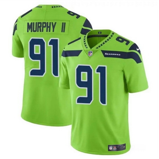 Men Seattle Seahawks 91 Byron Murphy II Green 2024 Draft Vapor Limited Stitched Football Jersey Men Seattle Seahawks 91 Byron Murphy II Green 2024 Draft Vapor Limited Stitched Football Jersey