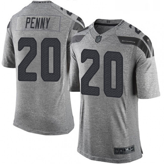 Mens Nike Seattle Seahawks 20 Rashaad Penny Limited Gray Gridiron NFL Jersey Mens Nike Seattle Seahawks 20 Rashaad Penny Limited Gray Gridiron NFL Jersey