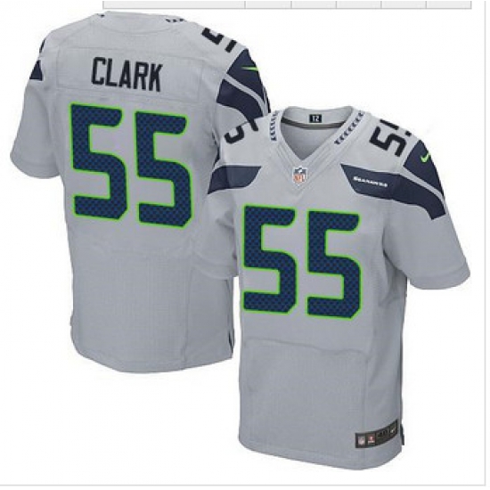 NEW Seattle Seahawks #55 Frank Clark Grey Alternate mens Stitched NFL Elite Jersey NEW Seattle Seahawks #55 Frank Clark Grey Alternate mens Stitched NFL Elite Jersey