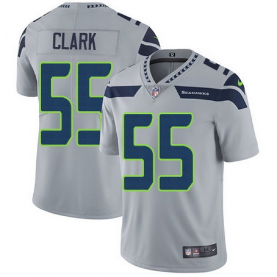 Nike Seahawks #55 Frank Clark Grey Alternate Mens Stitched NFL Vapor Untouchable Limited Jersey Nike Seahawks #55 Frank Clark Grey Alternate Mens Stitched NFL Vapor Untouchable Limited Jersey